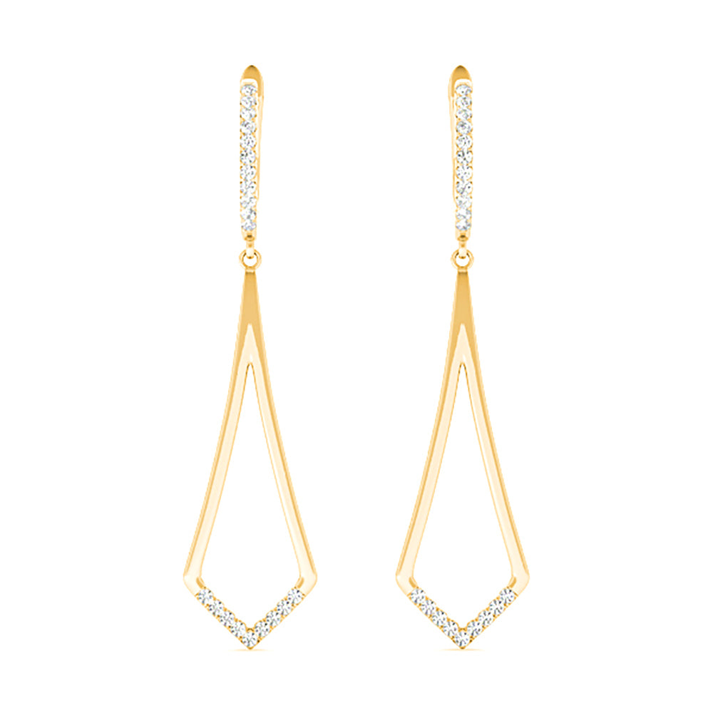 0.20 ctw Diamond Modern Drop Earrings-VIRABYANI